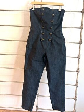 Rachel Roy Strapless Dark Denim Jumpsuit